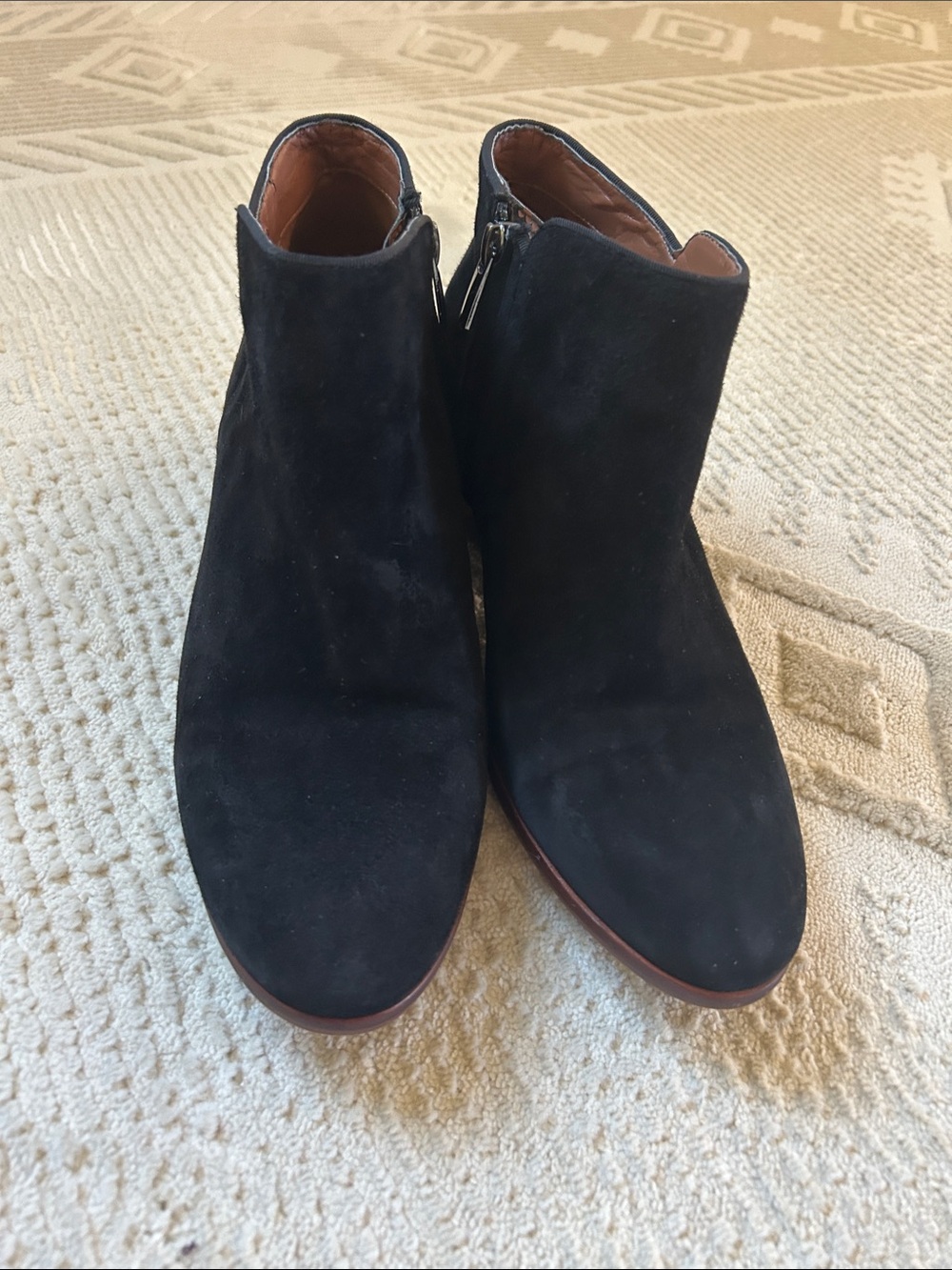 Sam Edelman Black Suede Ankle Booties with Side Zip